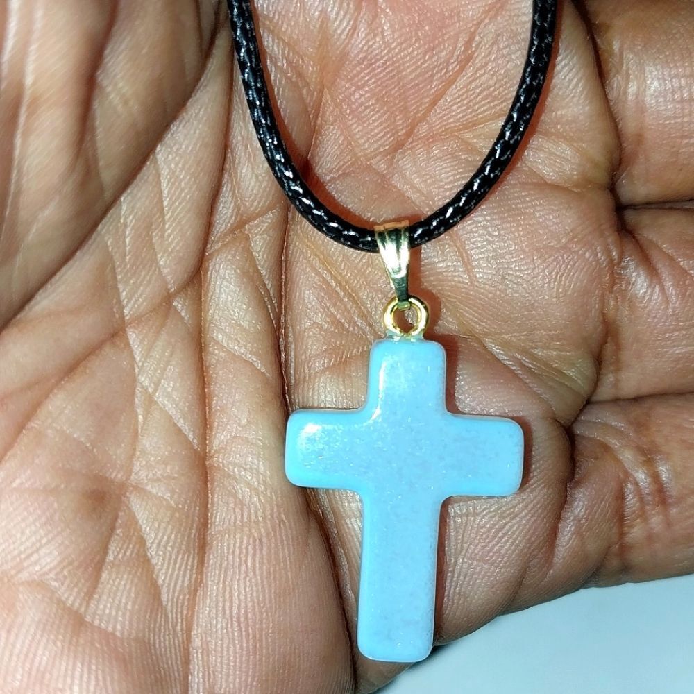 Blue Beautiful Cross necklace for Adults And Kids